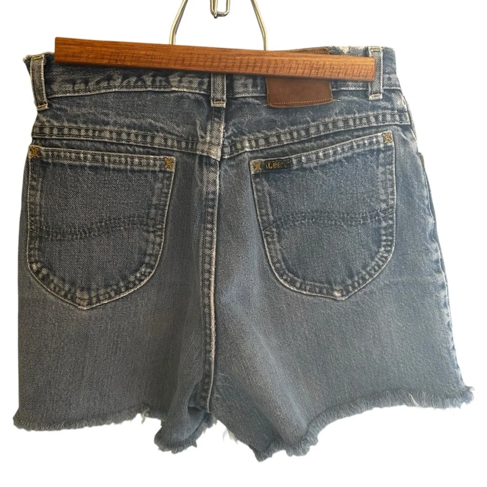 Lee vintage denim shorts junior sz 11 women 2/4 frayed 90s blue boho hippie USA - Picture 12 of 16